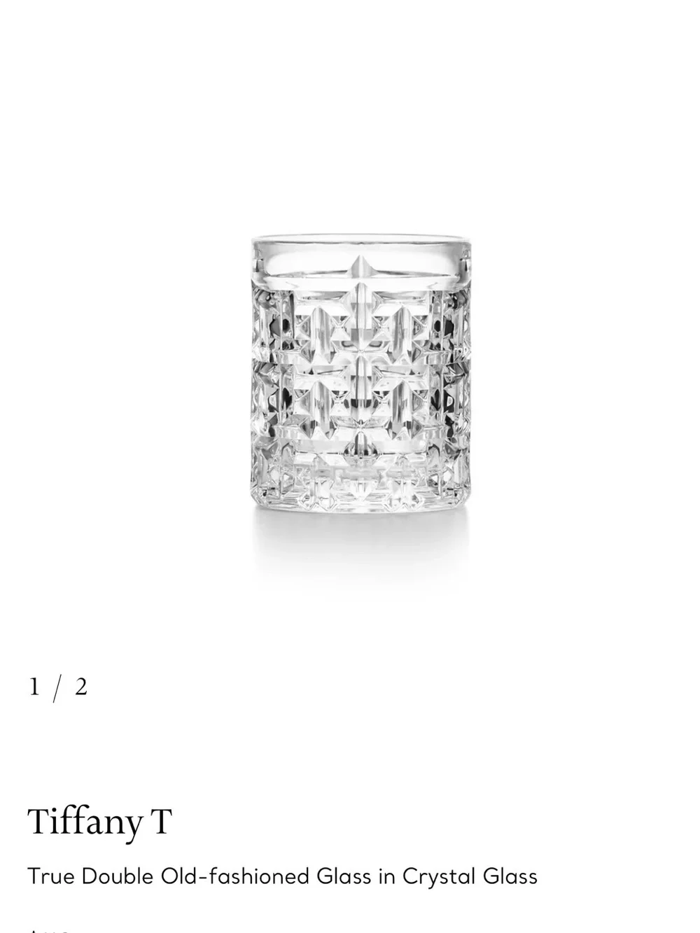 Tiffany & Co. Clear Crystal Faceted Tumbler with Signature Blue Box